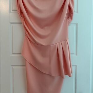 Elegant Peach Draped Dress